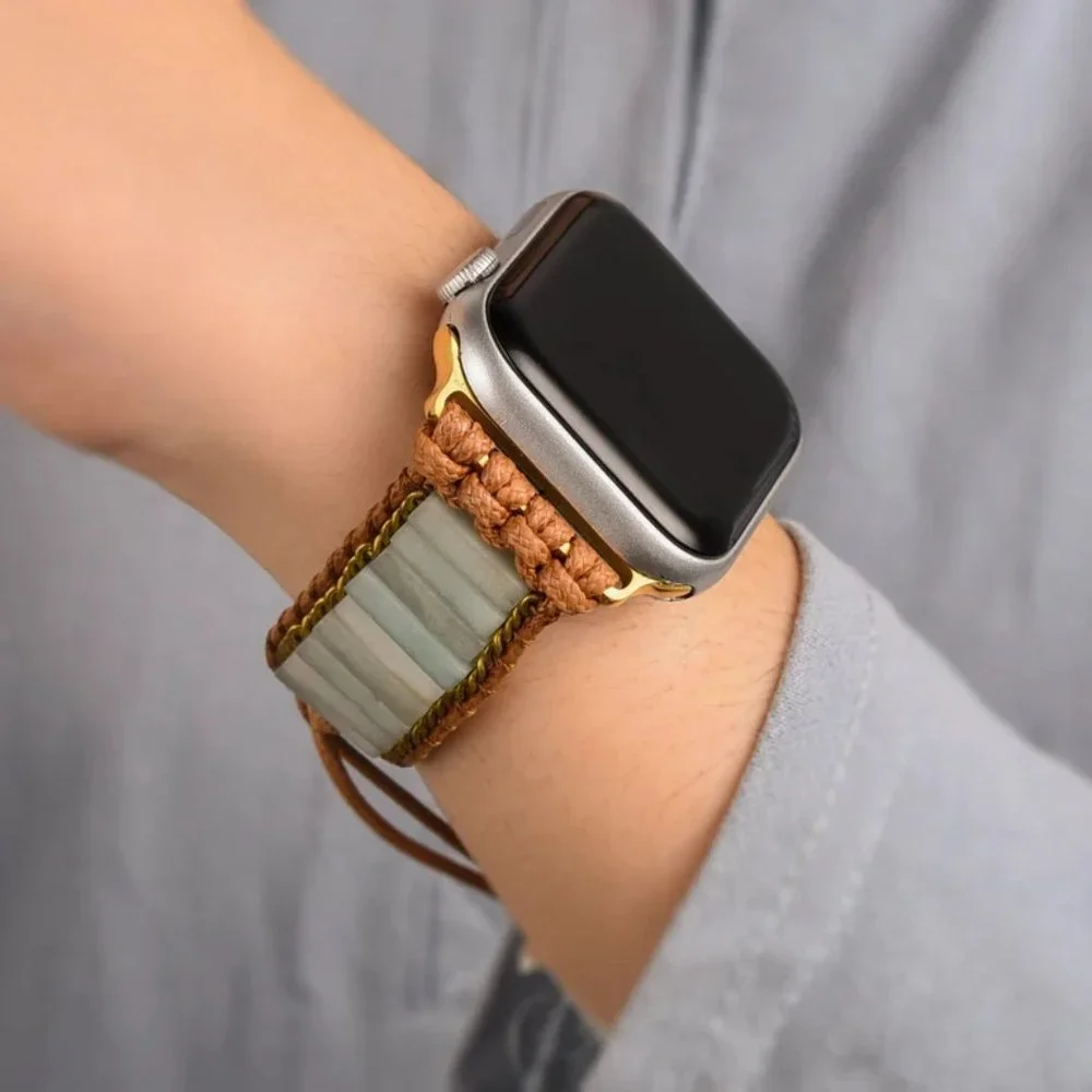 Bohemian Amazonite Smart Watch Band Strap for Apple Watch 8 7 6 5 / 38 40 41 mm